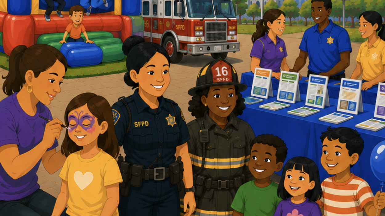 illustration of kid event in Civic Center
